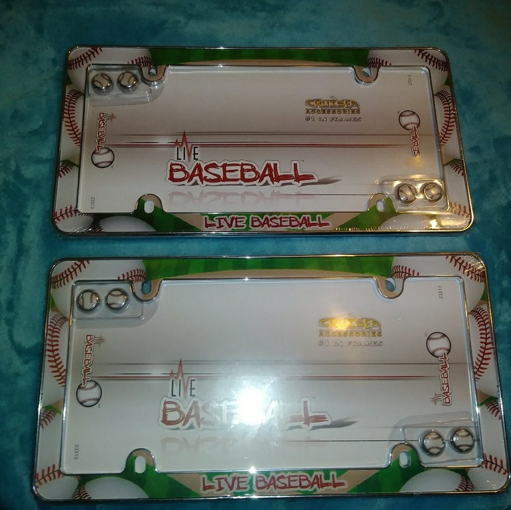 Cruiser accessories pair baseball license plates n